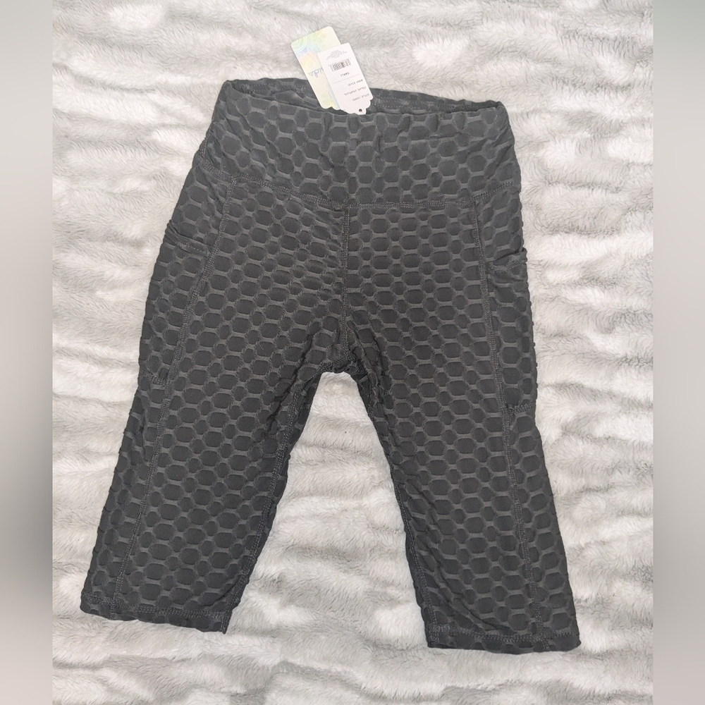 Textured Black Leggings